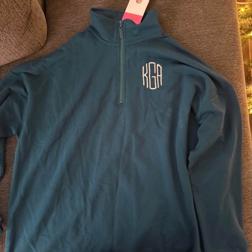 Teal Quarter-Zip Sweatshirt